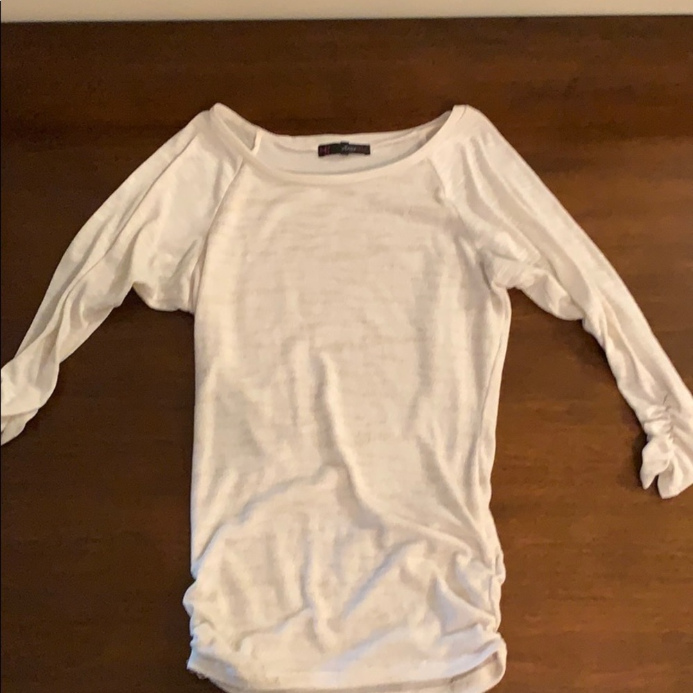 Heart Soul Cream/Gold Animal Print Blouse Size S